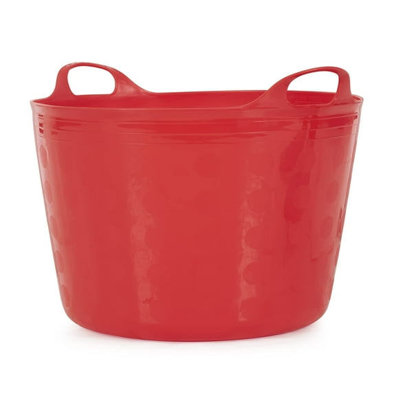 Tuff Stuff Products F16-RD 16 Gallons Outdoor Carry Flex Tub Storage Bin Container Tote Tubs Bucket with Carrying Handles