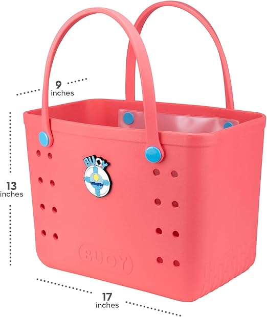 Large Rubber Tote Bag With Waterproof Zipper Pocket | Easy To Clean EVA Rubber Beach Bag With Holes | Beach Bags For Women